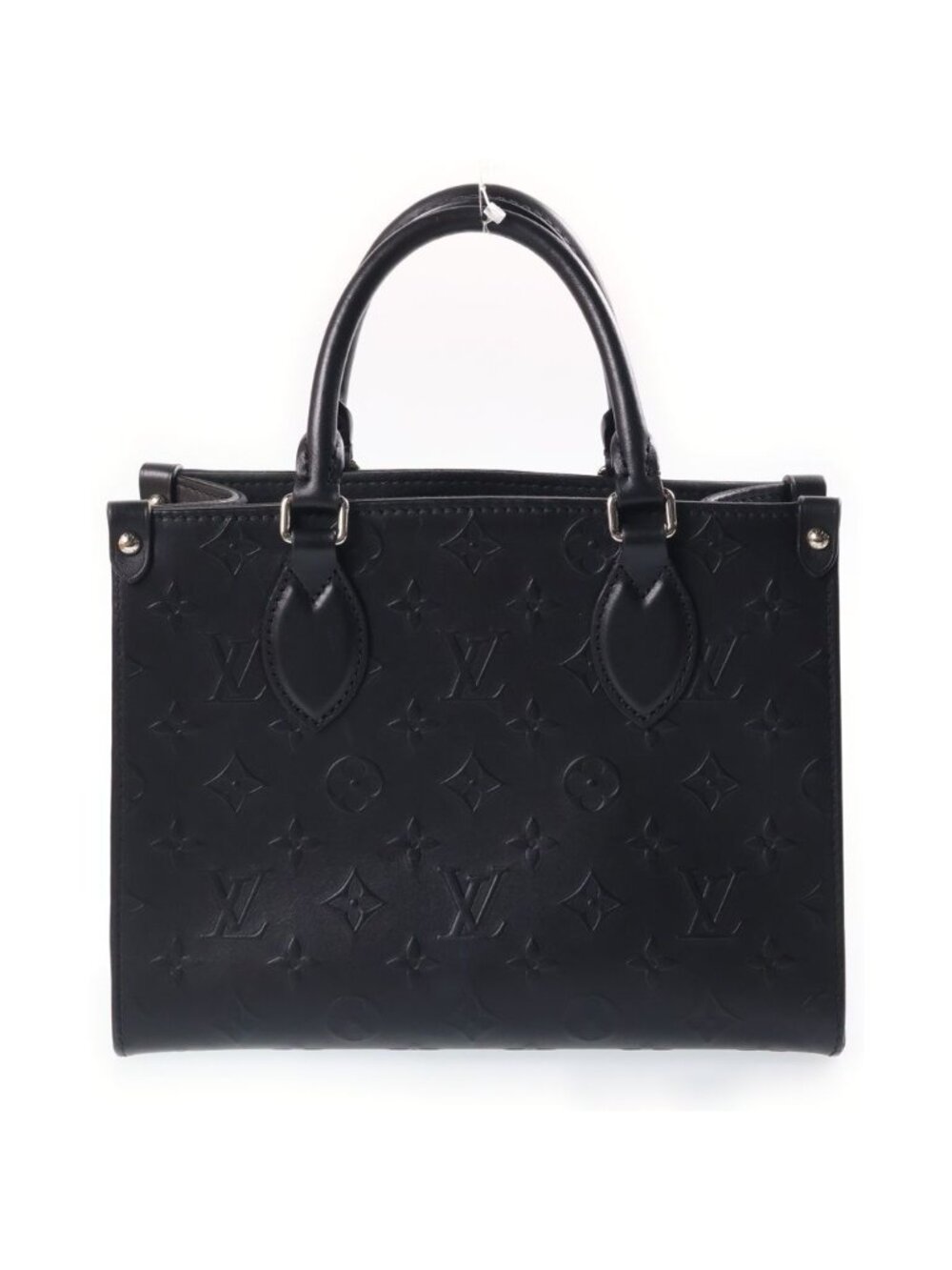 Louis Vuitton Monogram Gold On The Go PM 2-Way Shoulder Bag Black Leather Silver